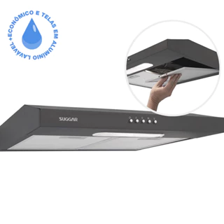Depurador E Exaustor De Ar Suggar Slim 60cm 3 Velocidades Titanium
