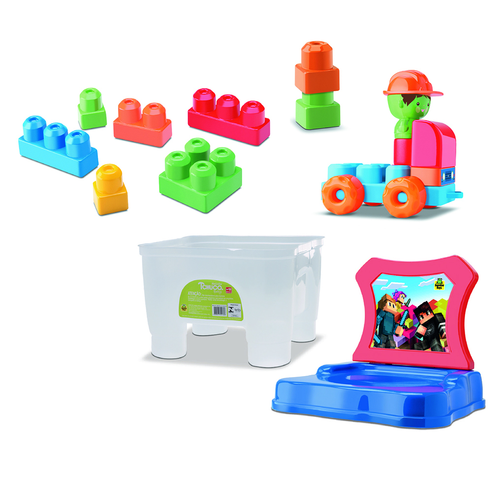 Kit Blocos De Montar 120 Peças + Lousa Infantil Giz E Caneta Carimbras :  : Brinquedos e Jogos