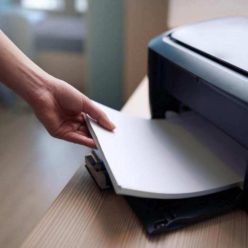 Vinil adesivo Branco para impressora a jato de tinta