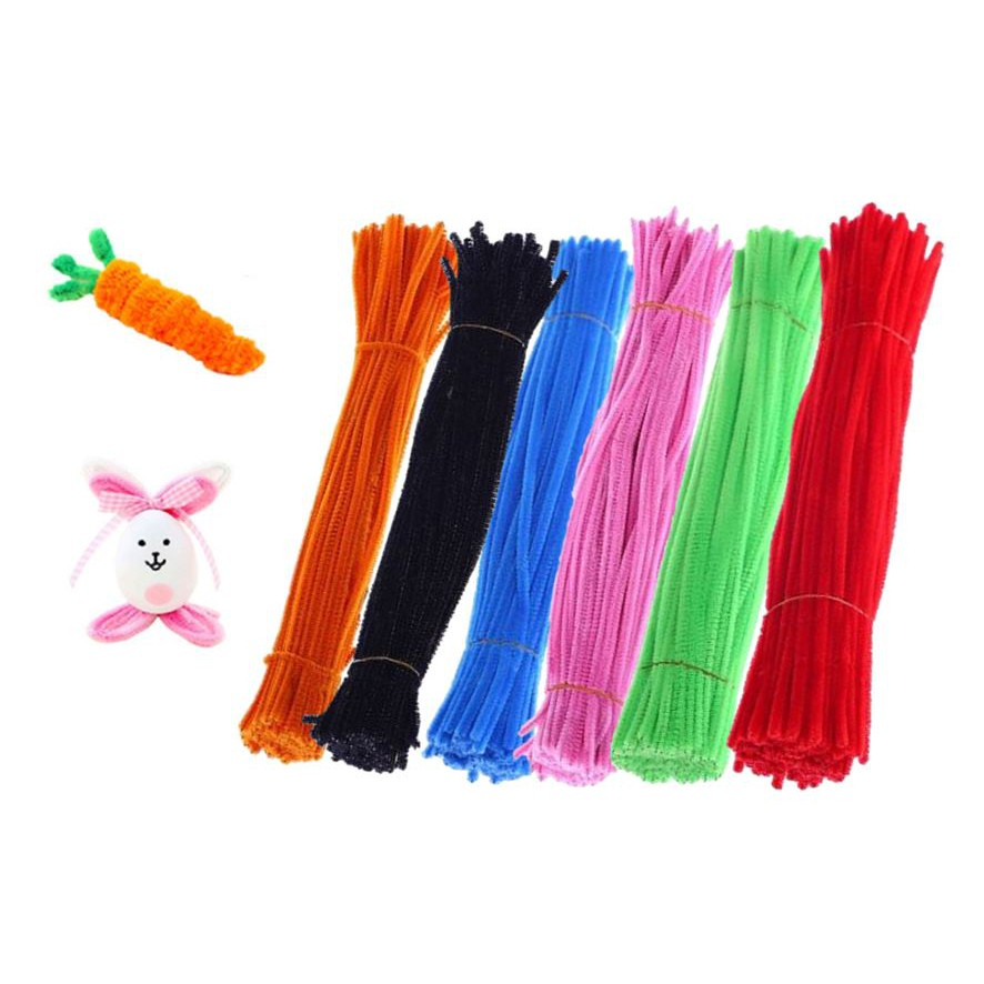 100 Haste de Chenille Limpador de Cachimbo Fios Artesanato 30cm