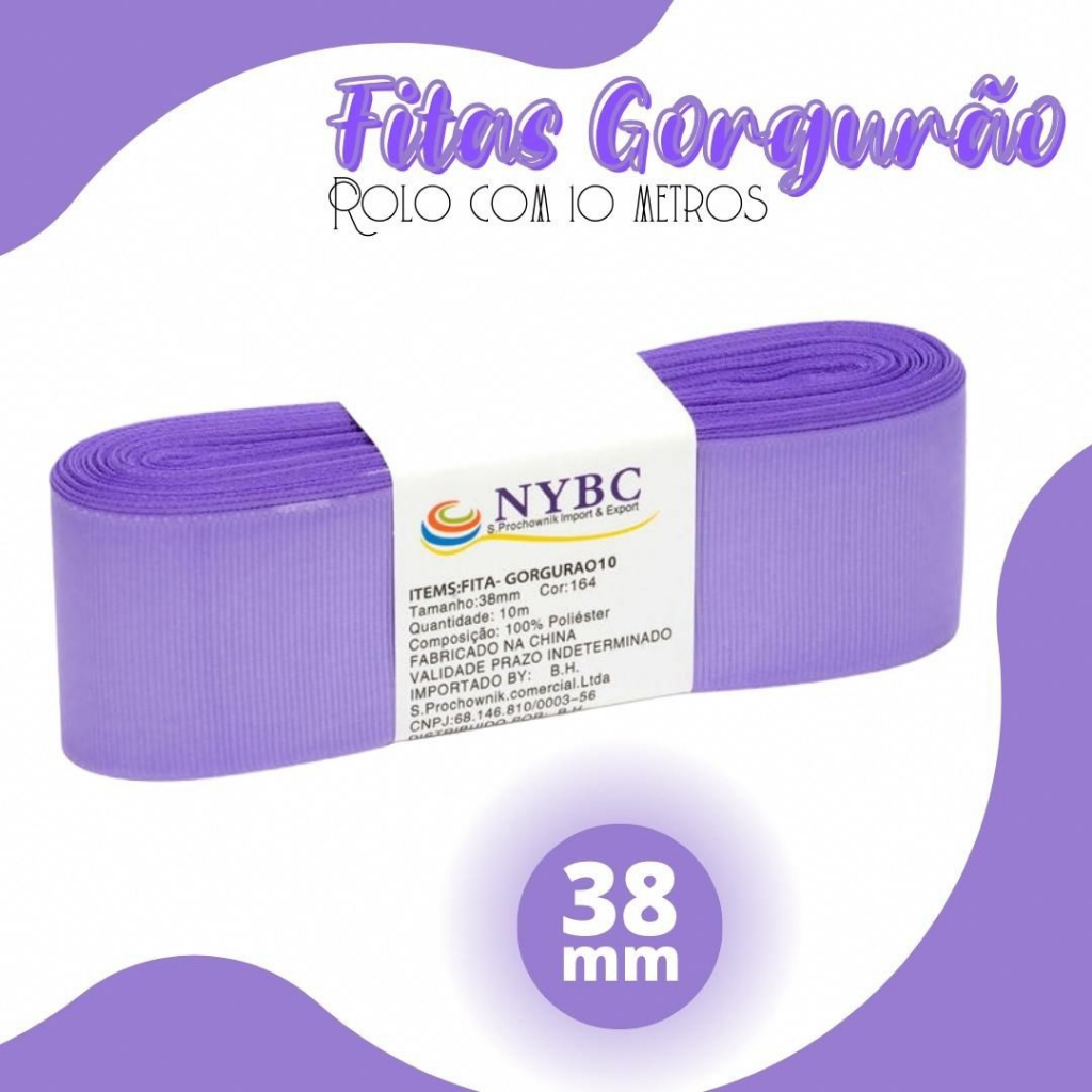 Fita Para Laço Gorgurão Lilás 38mm - Com 10 Metros - BRX