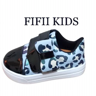 Tenis Infantil feminino Velcro Preto Menina Verniz Calçado Facil Vestir