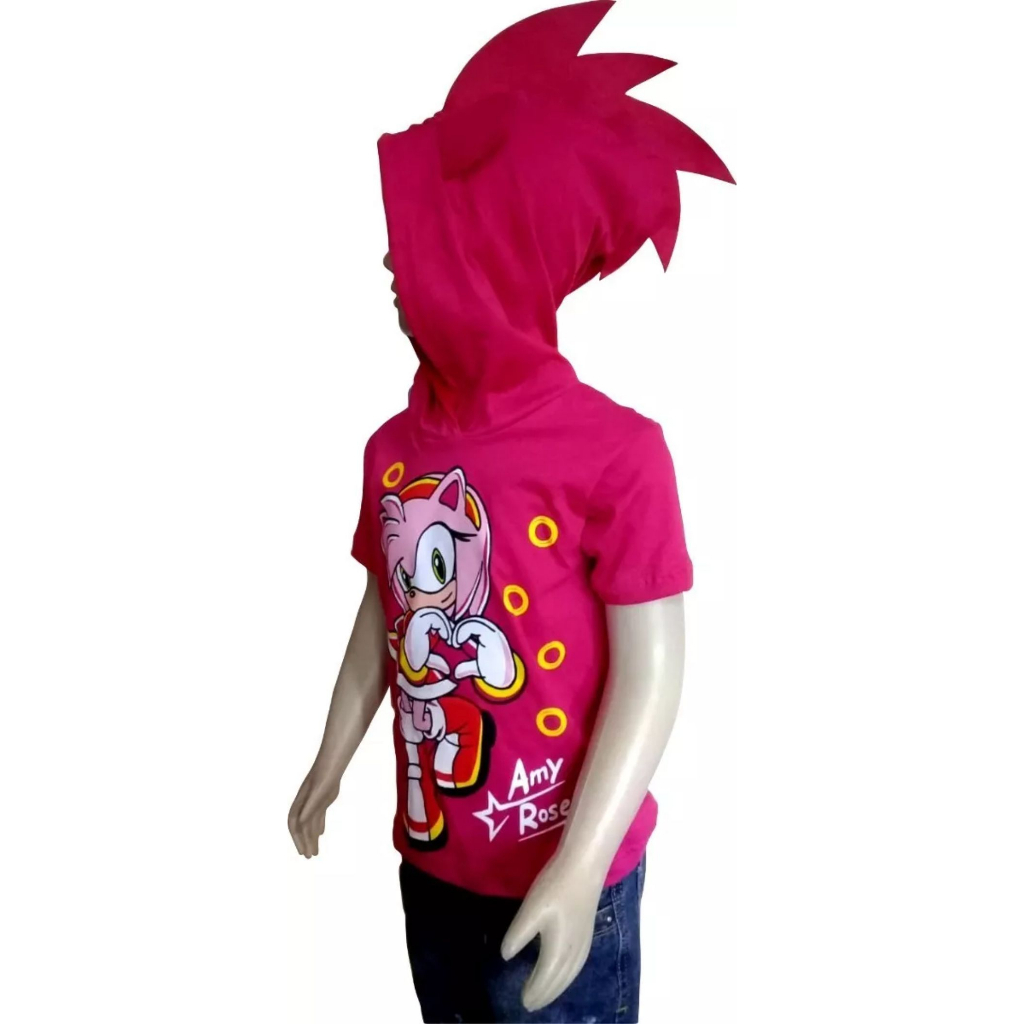 Camiseta Raglan infantil Amy Sonic Rosa - Calor desenho sonic camiseta do  personagem sonic rosa