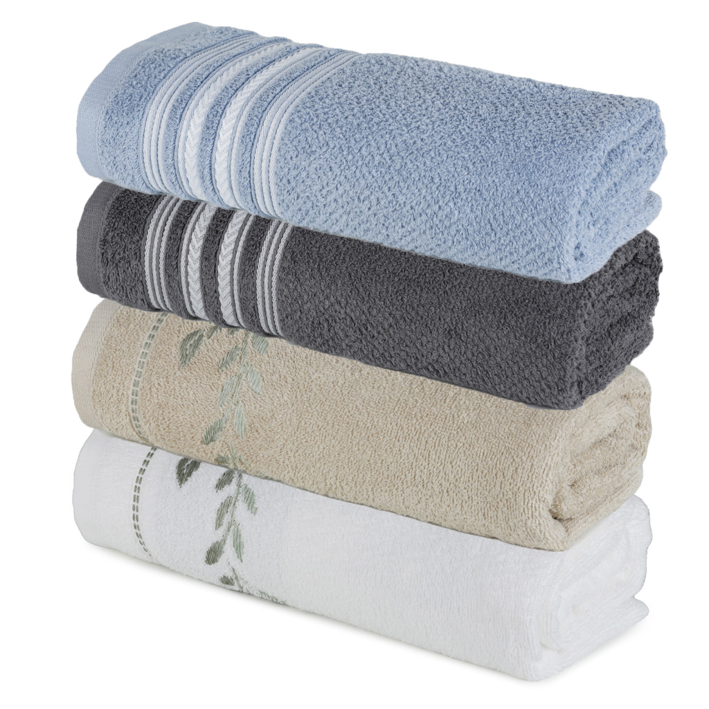 Kit C/ 4 Toalhas De Banho Felpuda Extra Macia Santista 100% Algodão