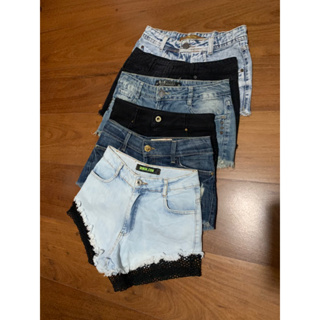 Shorts jeans de cintura baixa para mulheres, cintura baixa, rasgado, buraco  curto, jeans lavado e envelhecido, shorts jeans feminino, Azul, M