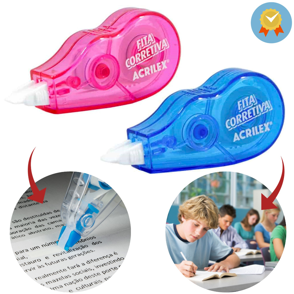 2 Corretivo Em Fita 3mx5mm Escolar Branquinho Escolar Office | Shopee ...