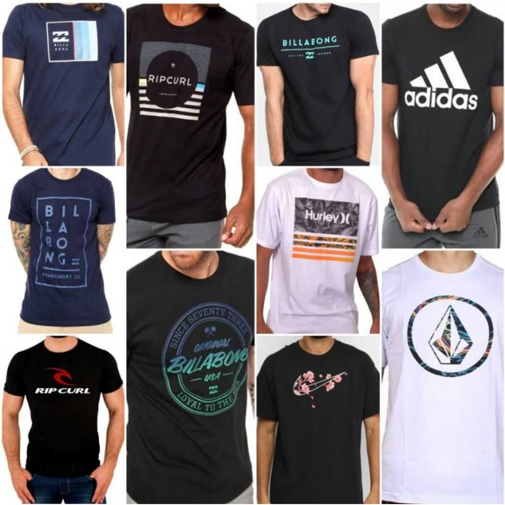 Kit 10 Camiseta Masculina Marca 100% Algodão 30.1 Camisa Blusa Revenda Promoção