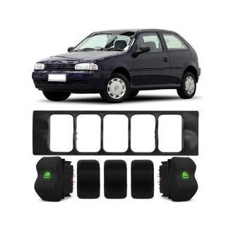 Par De Botão Vidro Elétrico Com Moldura Painel Gol Bola G2 Parati G2 Saveiro G2 Completa