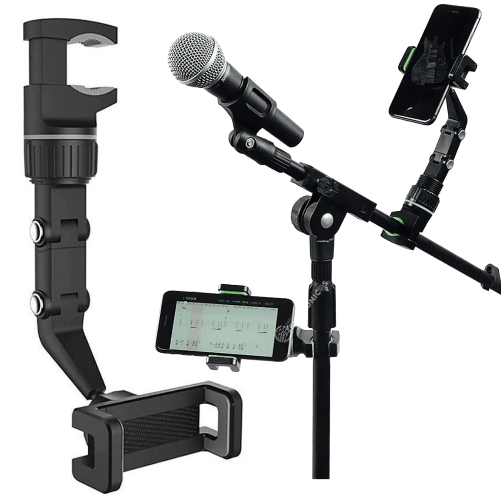Suporte para Celular Articulável Para Pedestal Ler Cifra Multifuncional