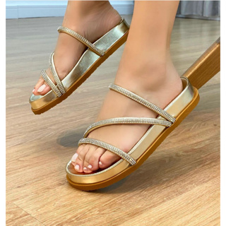 Papete Sandalia Birken Metalizada Gold Feminina Lançamento Envio Imediato Full