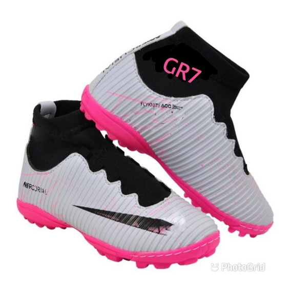 Chuteira cr7 hot sale rosa