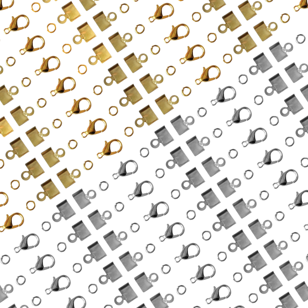 50pçs Kit de Fechos para Finalização de Pulseira, Colar, Artesanato. Lagosta, Terminal, Argola