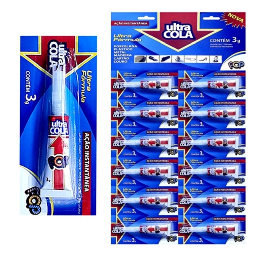 Cartela com 12 unidades Ultra Cola Instantânea 3g POP Bond Ação ...