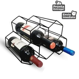 Adega de Mesa Empilhável em Ferro Metal Porta Garrafas Vinho Suporte Promoção