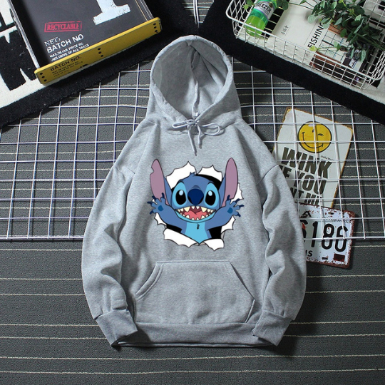 Blusa De Frio Moletom Desenho Animado Lilo E Stitch Com Capuz Shopee Brasil 9527