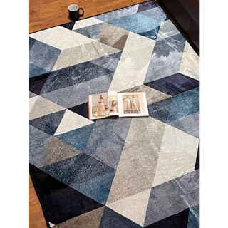 Tapete Sala Quarto Aveludo Estilo Nordico 1.45x1.95 Mt Antiderrapante Ins Flannel Grande Estampado