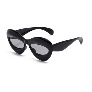 Óculos de sol para homens e mulheres com moldura de liga oca espelho  gradiente olho de gato para homens e mulheres Óculos de proteção Uv400  bonitos 1