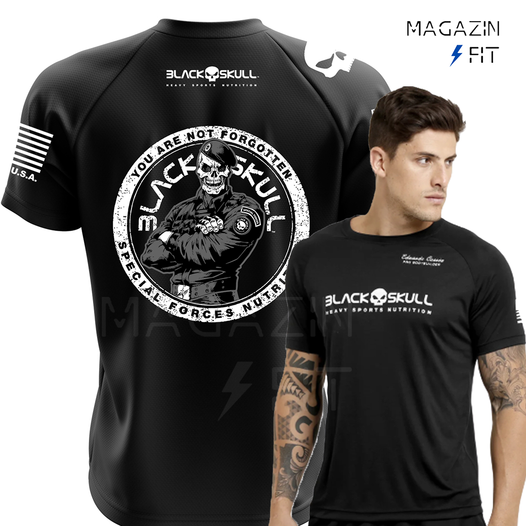 Camiseta Dry Fit Original Masculina - Black Skull - Corre Que Ta