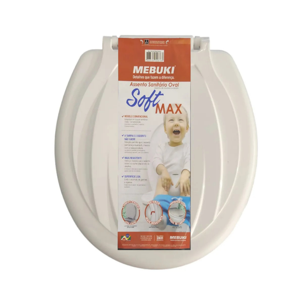 Assento sanitário Tampa vaso soft Max fechamento suave Fácil instalação