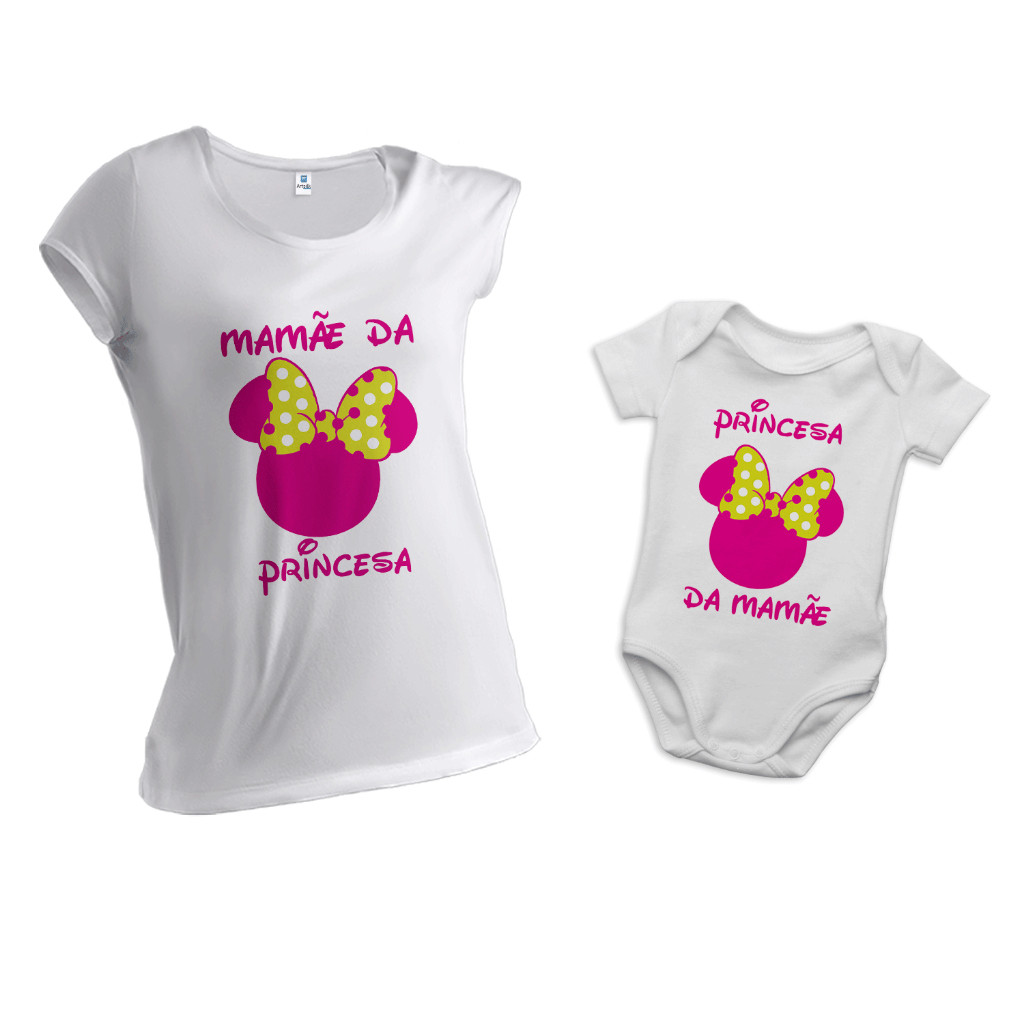 Kit BabyLook Body Bebe Tal Mae tal Filha Personalizado Dia das Mães