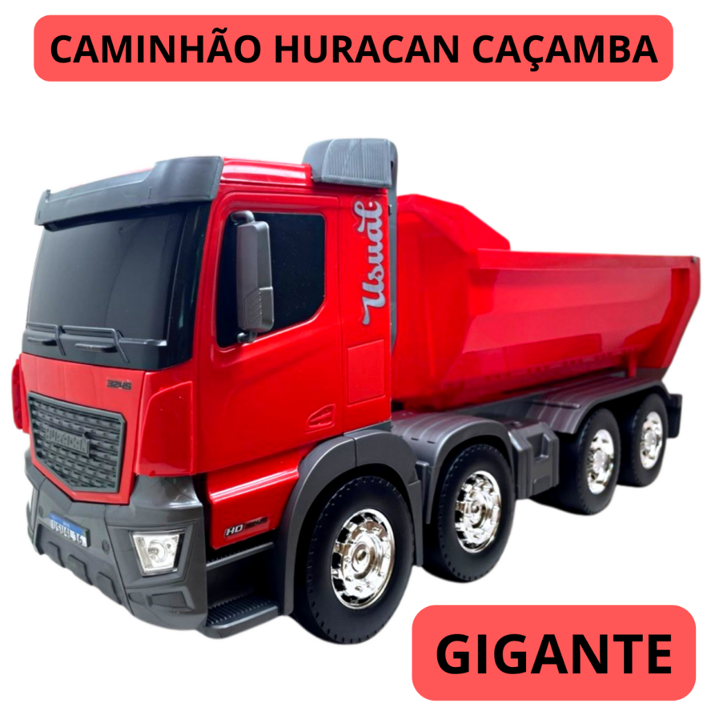 Super Caminhão Caçamba Basculante Huracan Grande Brinquedo Infantil Meninos Usual Brinquedos