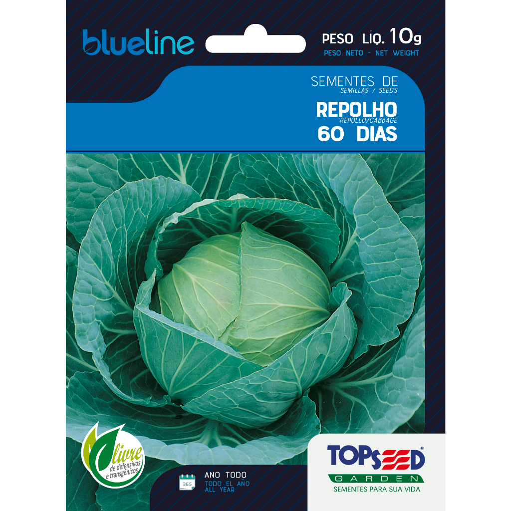 Sementes de Repolho 60 Dias 10g Blueline | Shopee Brasil