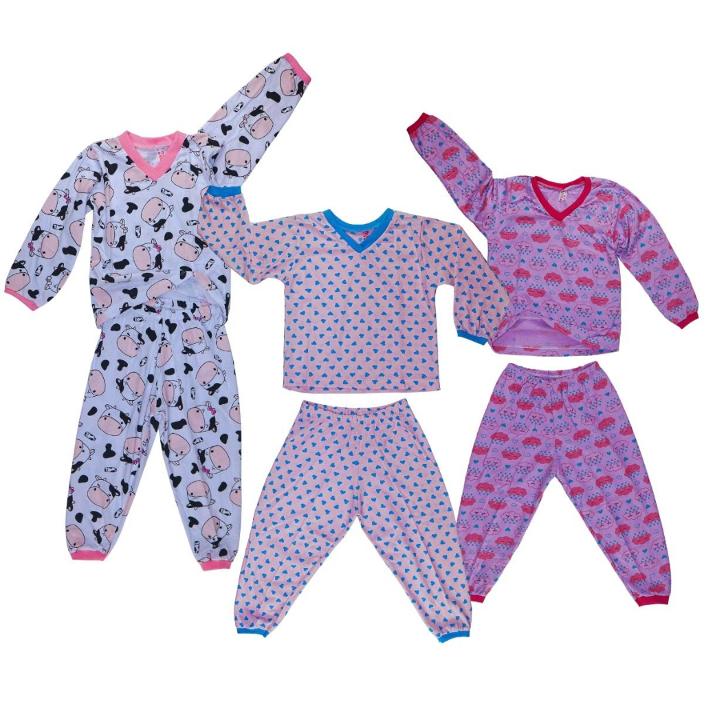 Pijamas Infantis ZEBZOO | 2 Vestidos Princesa | 3-10 Anos