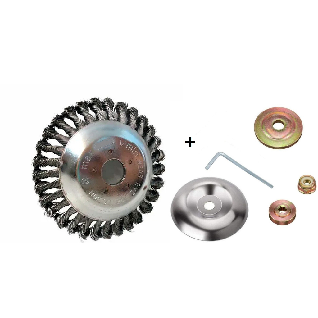 Kit Adaptador Para Lâmina D/ Corte Mais Escova Em Aço Para Roçadeira