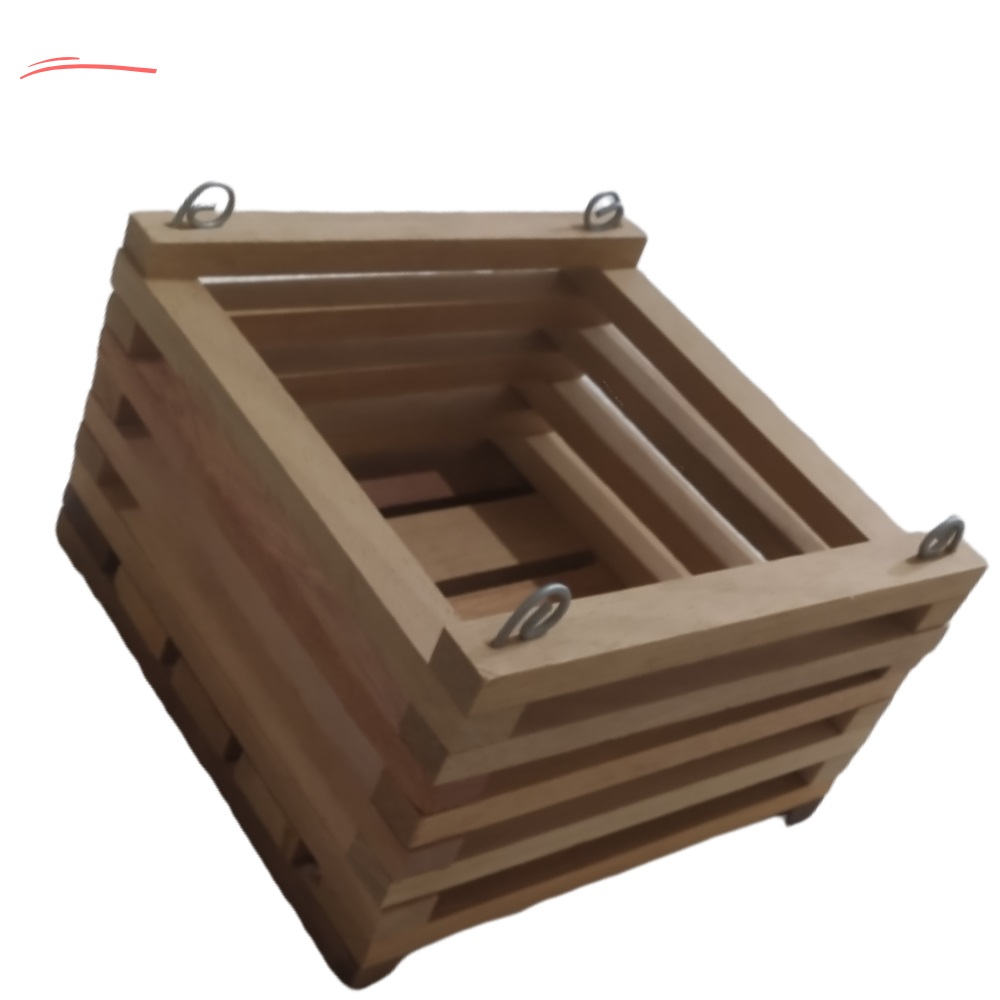 Kit 3 Pç Cachepot Madeira Quadrado P/ Orquídeas Tam. 25 x 25