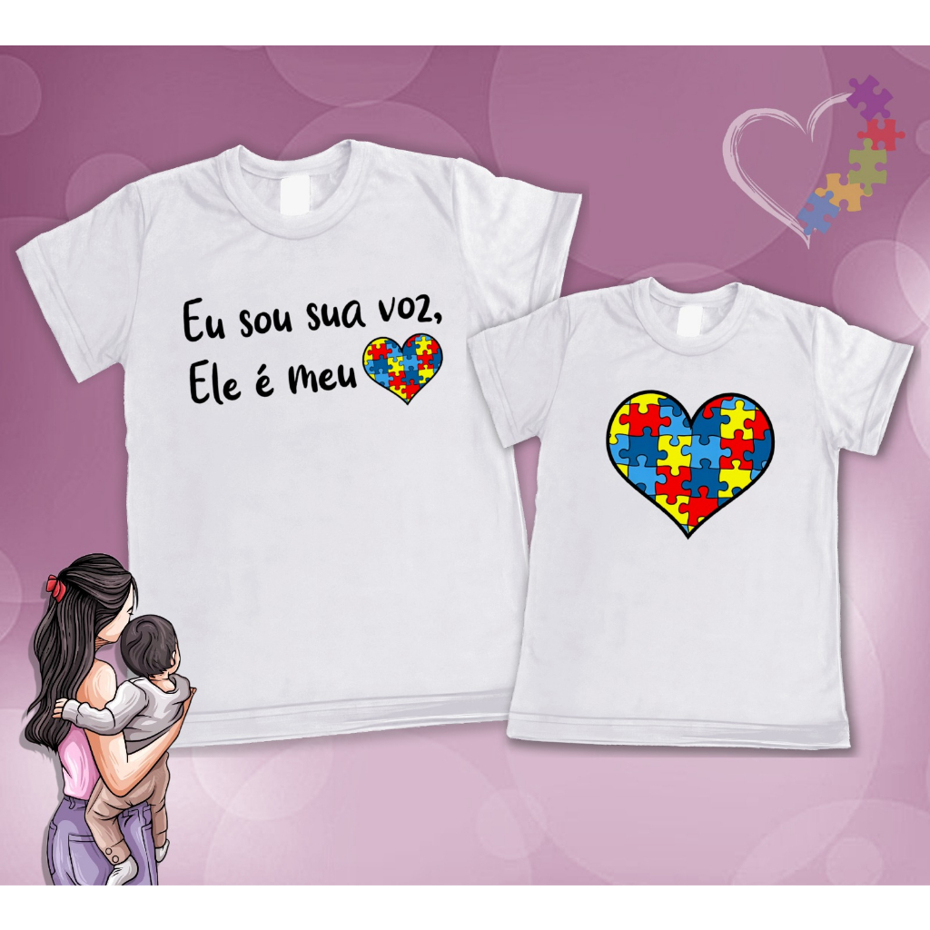 Camiseta Autismo / mãe e filho / Autista | Shopee Brasil