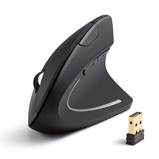 Mouse Sem Fio Vertical Ergonômico 2.4G Ajustável 800/1200/1600 DPI Confortável Para Computador ou Notebook