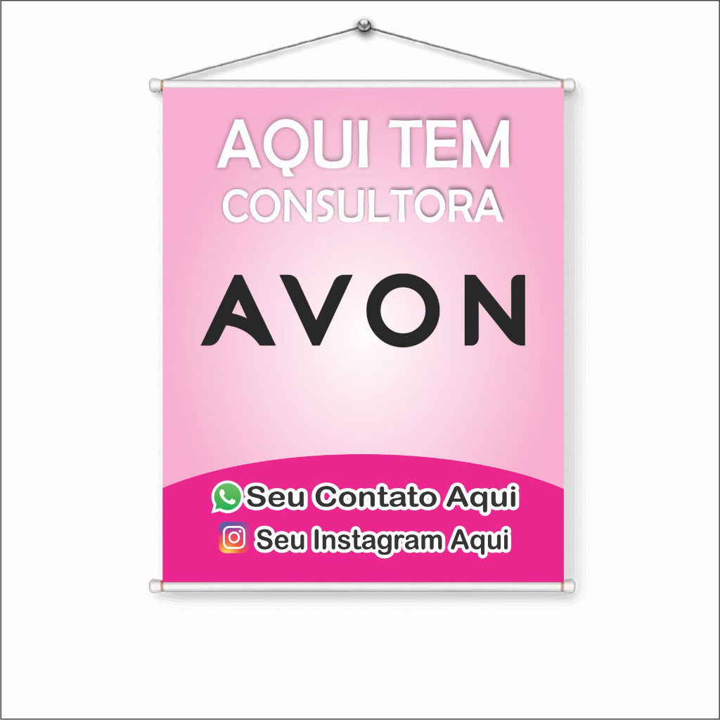 Banner Personalizado Consultora Revendedora Avon Em Lona Ultra Resistente