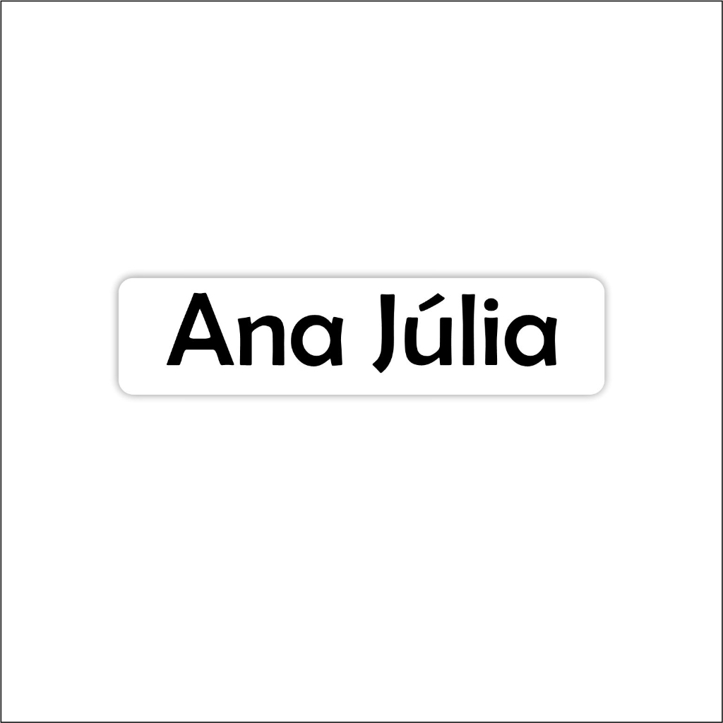 Adesivo personalizado com nome a prova d gua transparente ou branco