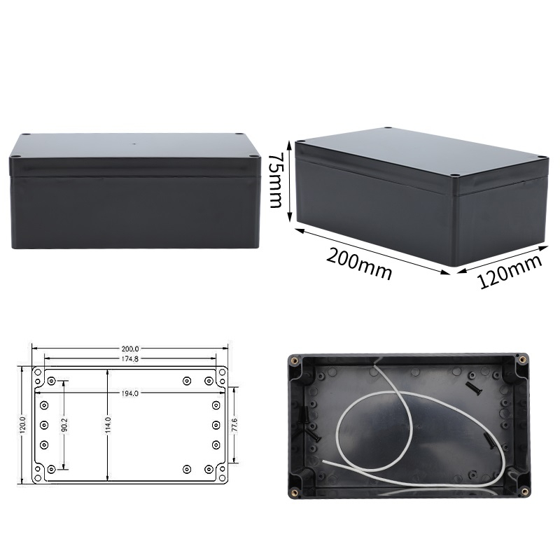 Caixa Plastica P/ Montagem De Circuitos 200*120*75mm Preta