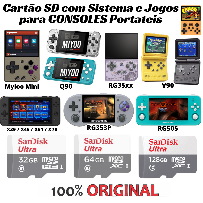 Video GameBoy Powkiddy RGB20 64GB Atualizado com Jogos em Português PT-BR  PSP/PS1/N64/SNES/NintendoDS e muito mais