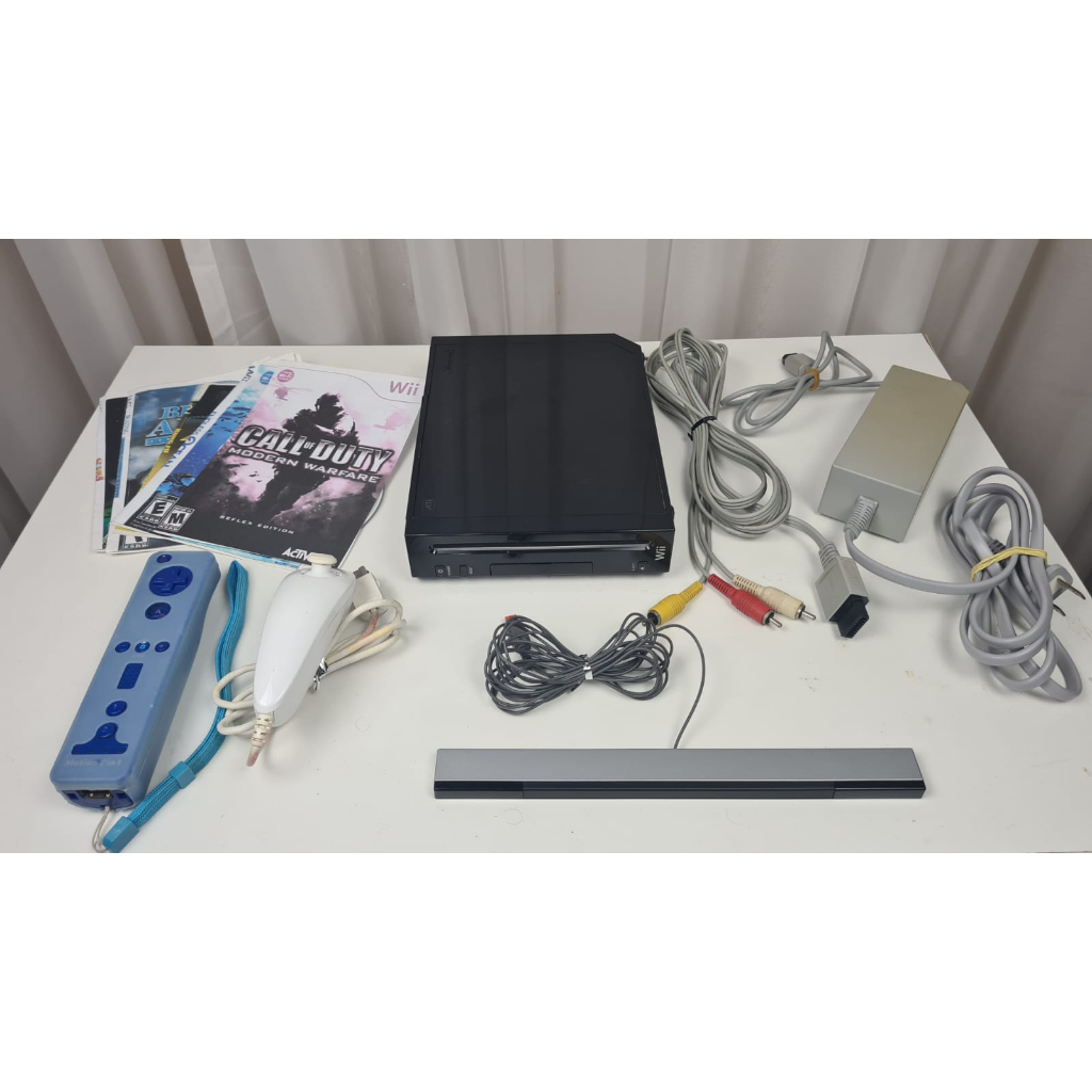 Nintendo Wii Preto Desbloqueado - Console Completo com Jogos