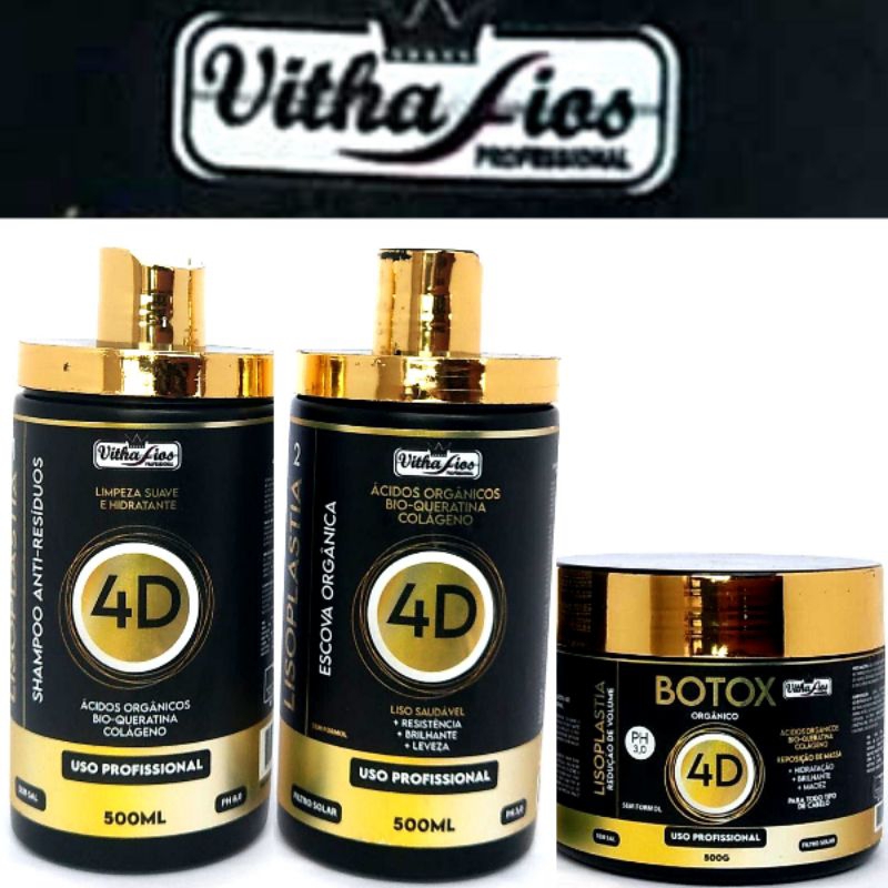 Kit Progressiva Orgânica 500 ml e Botox Orgânico 500 ml ( 4D Alta ...