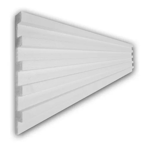 Painel Ripado Lambril 10 20 30 40 Placas Molduras 30x100cm Roda Meio Isopor Acabamento Parede Decoração