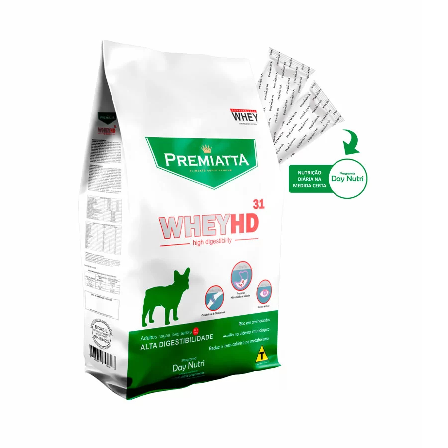 Ração Cachorro Premiatta Whey HD Adulto Mini e Pequeno Super Premium