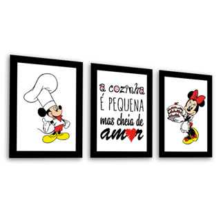 Quadros Decorativos cozinha Mickey Minie chefe, área gourmet