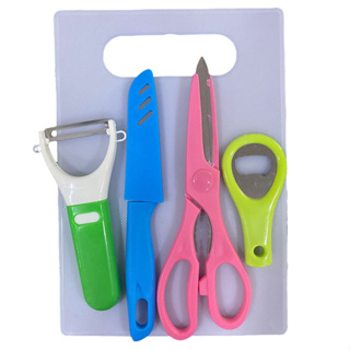 Kit Faca Tábua Descascador Tesoura e Abridor 5 Peças