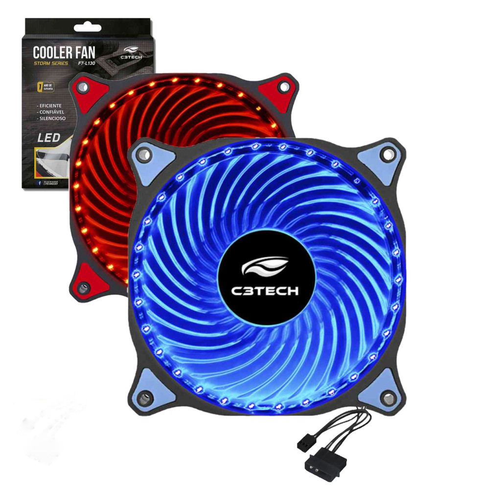 Cooler Fan Led 120mm Várias Cores Ventoinha PC Gamer 12cm Gabinete