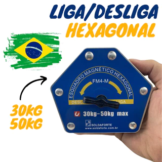 Esquadro Magnético Hexagonal Liga/Desliga 30-50kg - Soldaforte