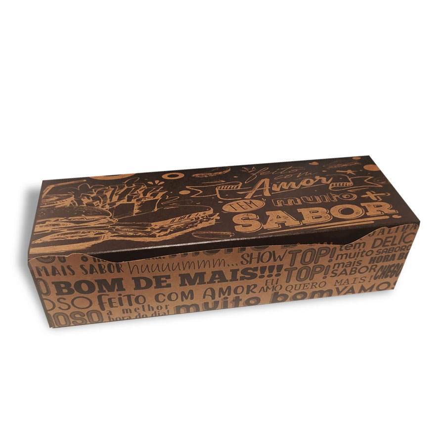 CAIXA EMBALAGEM COMBO LANCHE HOT DOG DELIVERY 25cm / 100UNID.
