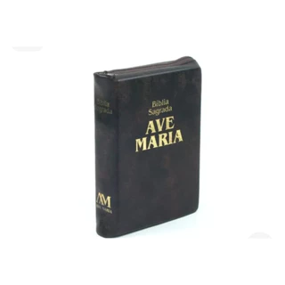 BÍBLIA SAGRADA AVE-MARIA, TAMANHO MÉDIO, COM ZÍPER