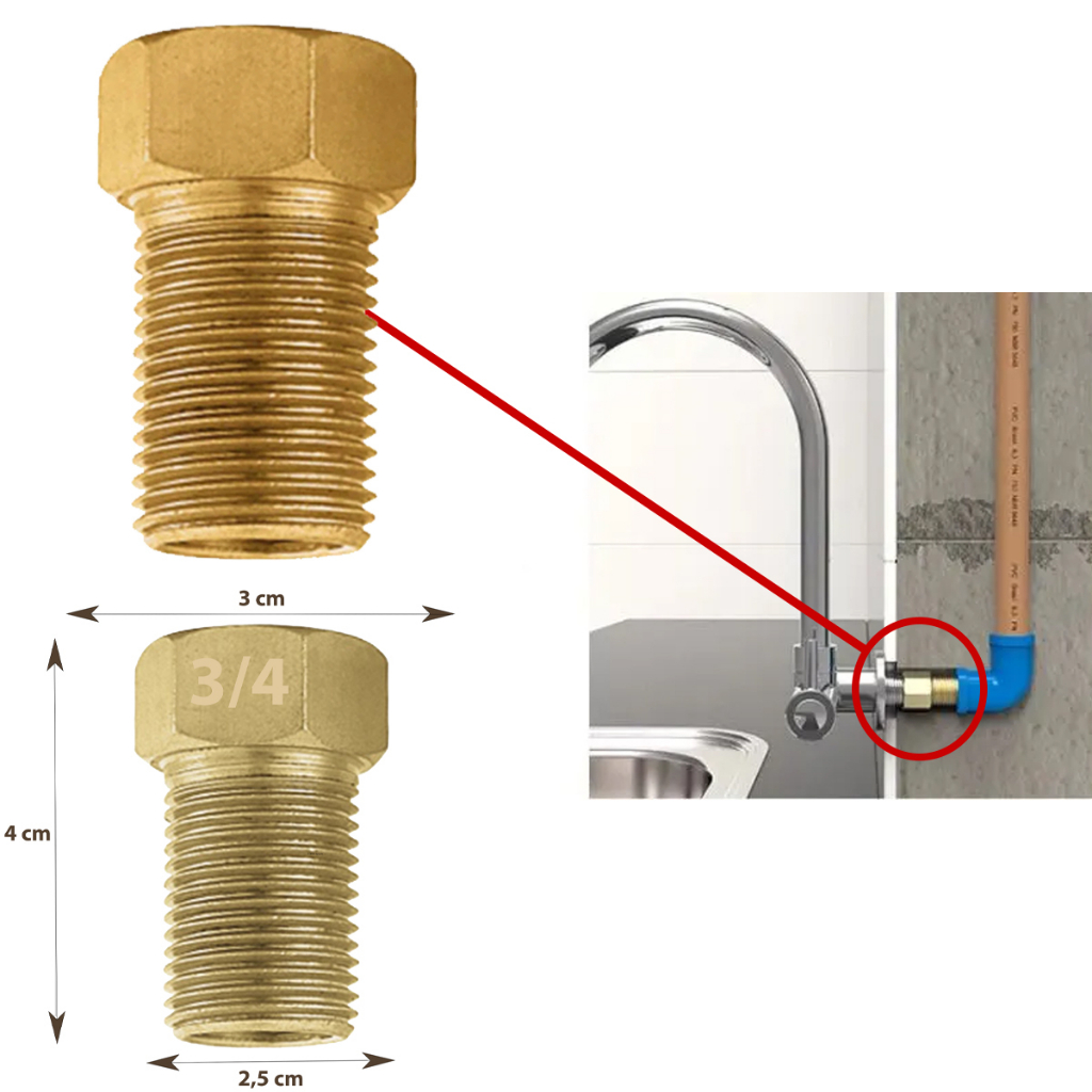 Extensor Prolongador Para Cano De Chuveiros Torneiras Duchas Aumento 1/2 Médio