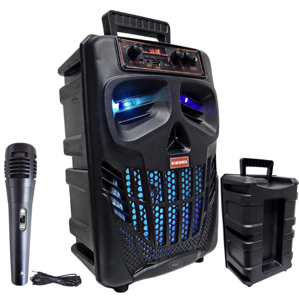 Caixa de Som Grande Potencia 1000W Com Microfone P10 LED USB | Shopee ...