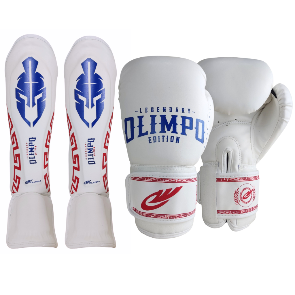 Luva De Boxe + Caneleira Muay Thai Kickboxing