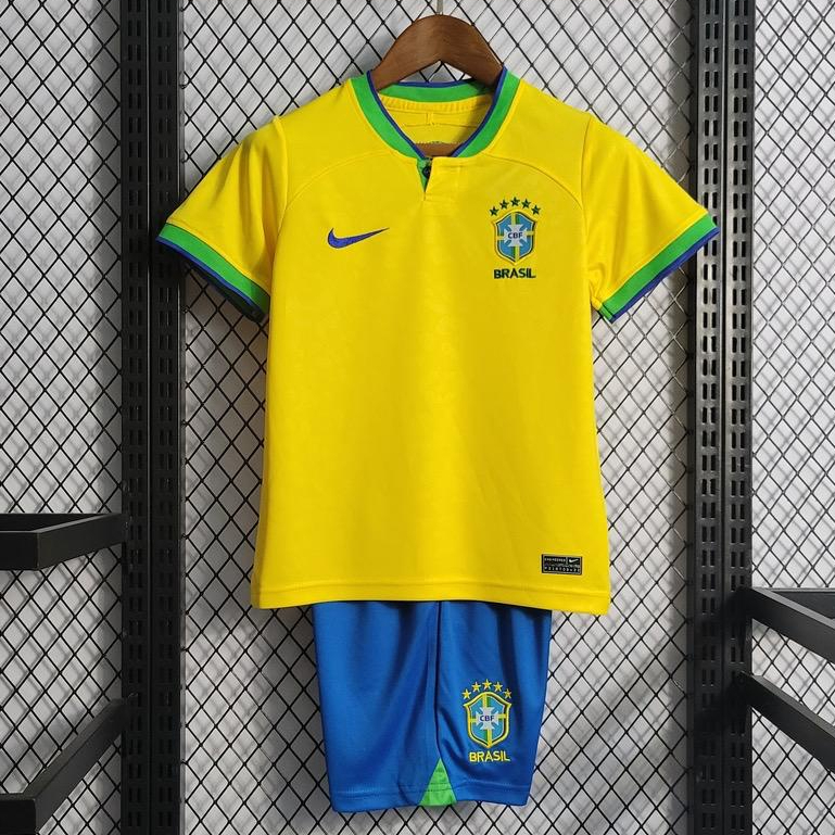 Conjunto Infantil Camisa+Short do Brasil 2022-2023 PREÇO PROMOCIONAL