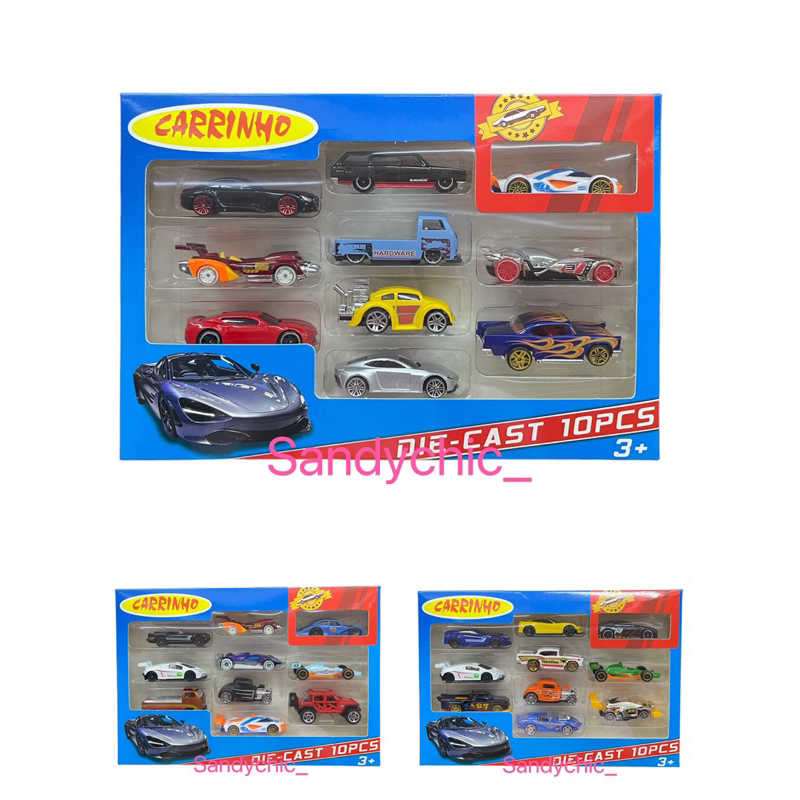 Caixa Com 10 Carrinhos Hot Wheels Sortidos - Mattel C/1 Raro